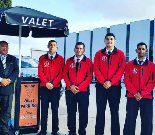Valet team with uniforms