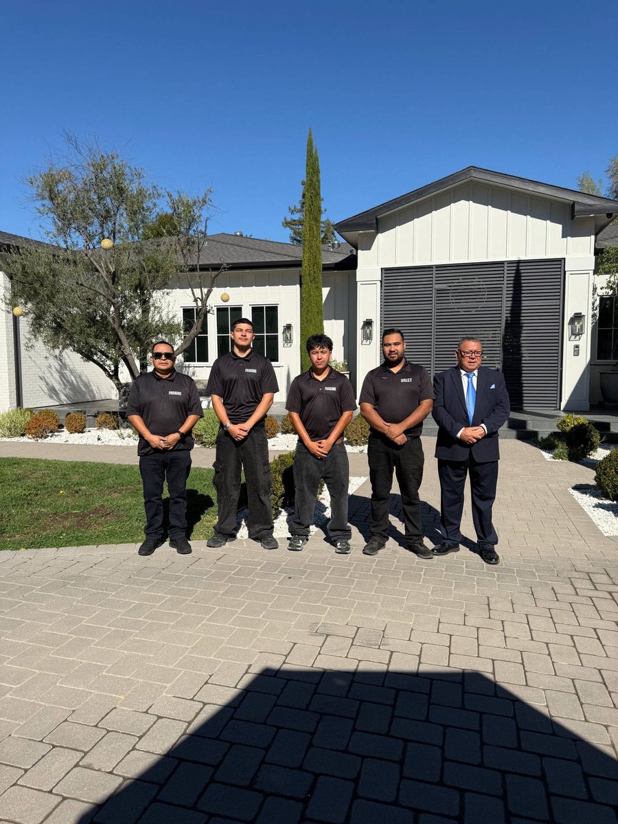 A&A team at luxury home valet setup