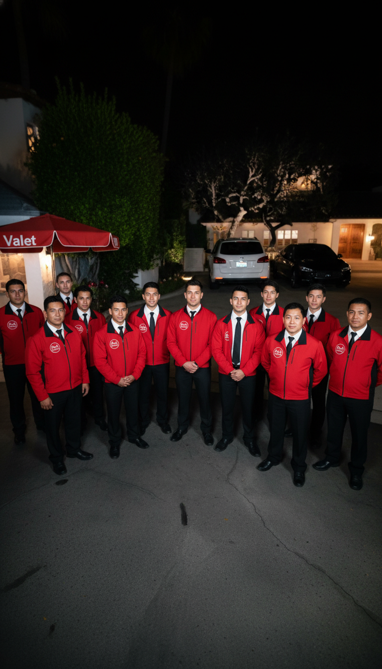 A&A Parking Services valet team at a large Los Angeles event
